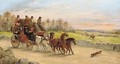 A Bristol to London mail coach with a hunt beyond - John Charles Maggs