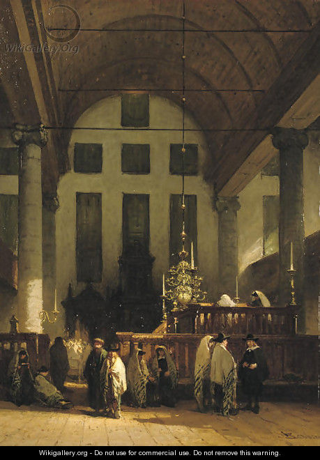 The Portuguese Synagogue, Amsterdam - Johannes Bosboom