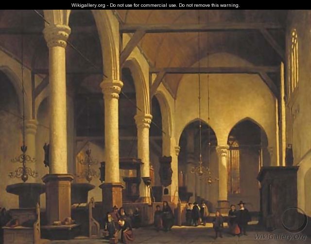 The interior of a Dutch Church - Johannes Bosboom