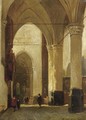 A sunlit church interior - Johannes Bosboom