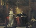 Offering a glass of wine - a study - Johannes Anthonie Balthasar Stroebel