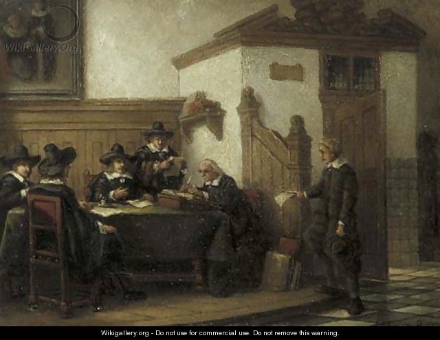 De Regentenkamer discussing the accounts - Johannes Anthonie Balthasar Stroebel