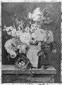 A Pot with Flowers, a bird's nest and a snail on a marble plinth - Johanna Ida Van Nijmegen-Van Stolk