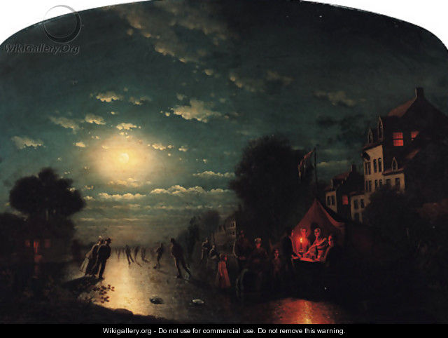 Elegant Skating by Moonlight - Johann Mongels Culverhouse