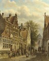 A busy street scene - Johannes Franciscus Spohler