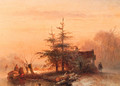 Winter sunset - Johannes Franciscus Hoppenbrouwers