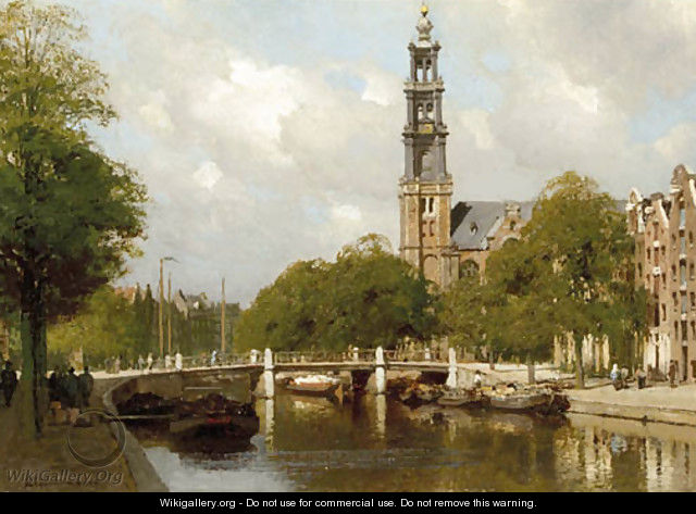 The Westertoren on the Prinsengracht, Amsterdam - Johannes Christiaan Karel Klinkenberg