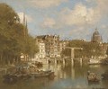 The Waals Eilandsgracht with the St. Nicolaas church beyond, Amsterdam - Johannes Christiaan Karel Klinkenberg