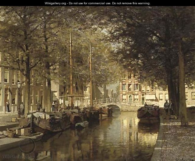 The Nieuwe Uitleg and Smidswater with the Hooigracht beyond, The Hague - Johannes Christiaan Karel Klinkenberg