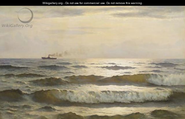 Solglans paa havet sun glimmering on the sea - Johannes Herman Brandt