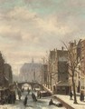 Skating on a Dutch canal - Johannes Frederik Hulk