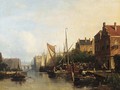 Harbour activities on a summer day - Johannes Frederik Hulk