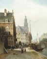 Daily activities along a Dutch canal - Johannes Frederik Hulk