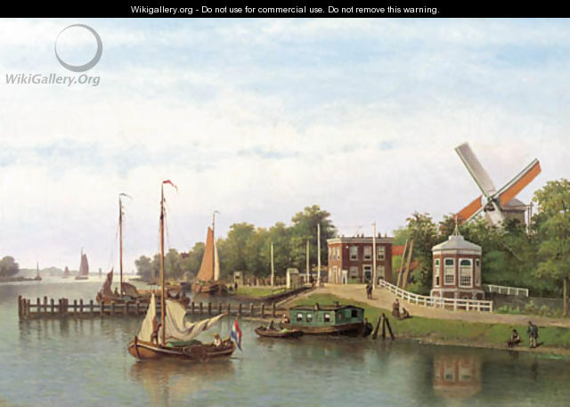 A view of the Binnen Amstel, Amsterdam - Johannes Hilverdink