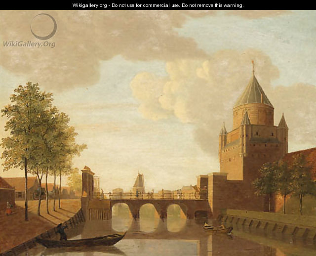 A View of the Kleine Houtpoort, Haarlem - Johannes Huibert Prins