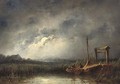 Fishing by moonlight - Johannes Hilverdink