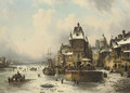 A winter quay - Ludwig Hermann