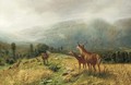 Stags in an extensive landscape - Ludwig Gustav Voltz
