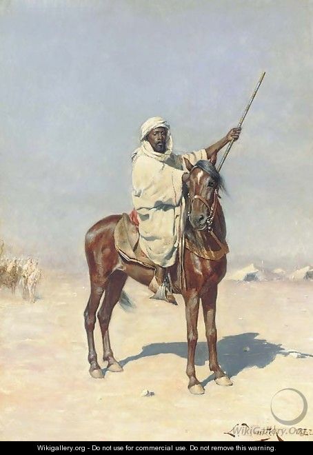 A Horseman in the Desert - Ludwig Deutsch
