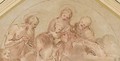 The Holy Family with Saint Jerome study for a lunette - Lodovico Carracci