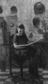 A young girl reading in a kitchen - Ludovians Johannes Van Erven Dorens