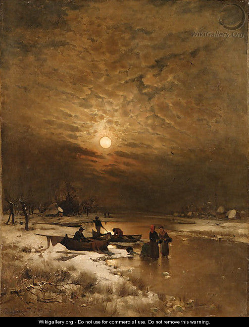Winter by the river - Ludwig Lanckow