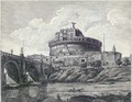 Veduta della Gran Mole Adriana, e Ponte Elio in oggi Ponte e Castel St Angelo - Luigi Rossini