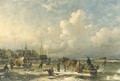 Figures and skaters on a frozen lake - Louis Smets
