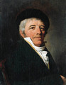Portrait of a gentleman, small bust-length, in a black jacket and a black beret - Louis Léopold Boilly