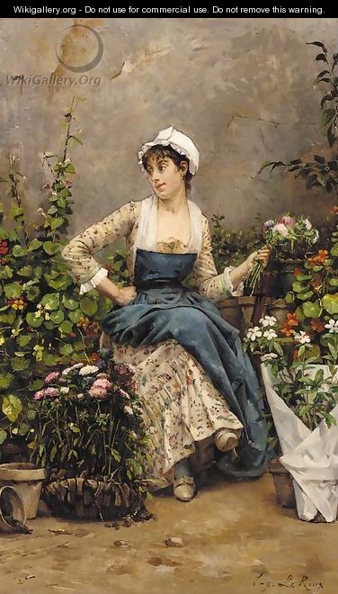 The flower seller - Louis-Eugene Leroux