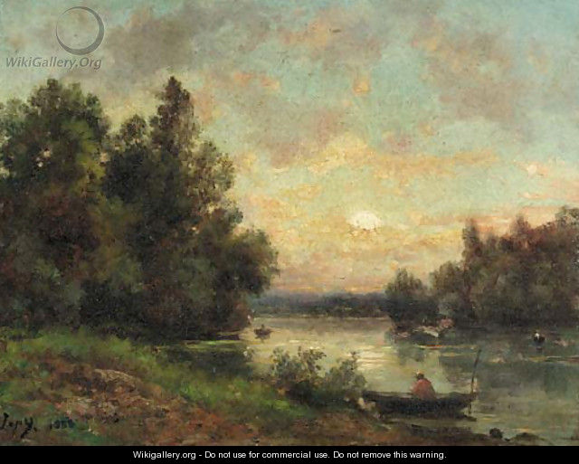 River landscape - Louis-Aime Japy