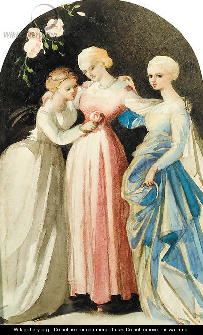 Three ladies in a rose bower - Louisa Anne, Marchioness of Waterford