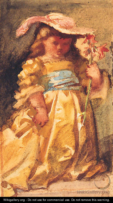 A young Girl holding a Flower - Louisa Anne, Marchioness of Waterford