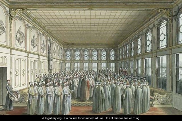 The Reception of an Ambassador by the Grand Vizier at Topkapi Palace, Constantinople. - Louis-Nicolas de Lespinasse