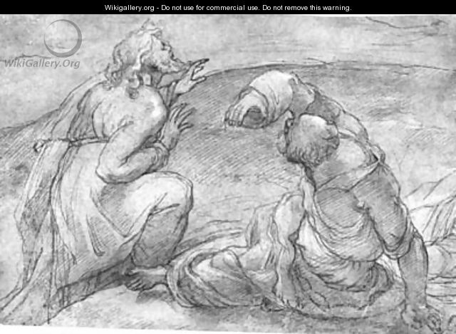 Studies of Apostles kneeling and reclining, for a Transfiguration - Lombard School