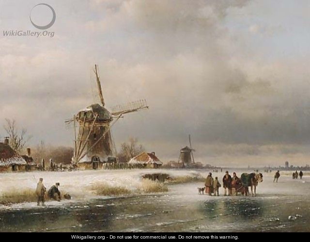 A frozen winter landscape - Lodewijk Johannes Kleyn