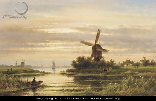 An idyllic summer landscape - Lodewijk Johannes Kleijn