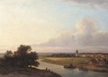 A village along a river - Lodewijk Johannes Kleijn