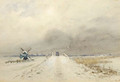 A polder landscape in winter - Louis Apol