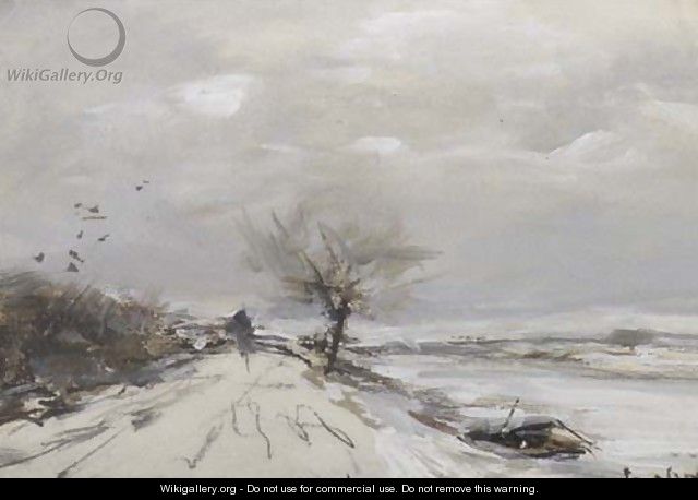 A canal in winter - Louis Apol