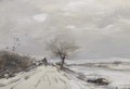 A canal in winter - Louis Apol