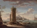 A capriccio of a Mediterranean harbour - Lorenzo A. Castro