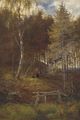 Figures resting on a woodland path - Louis Bosworth Hurt