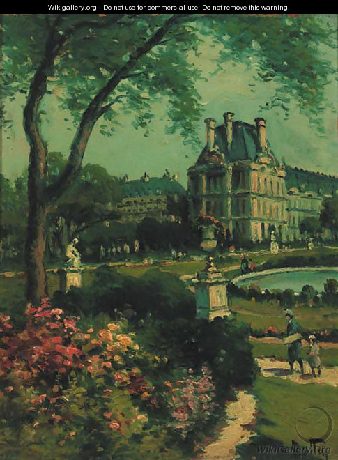 Louvre et les Tuileries; and Le Marche de Fleur - Louis Battin