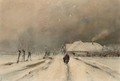 On a snow covered path - Louis Apol