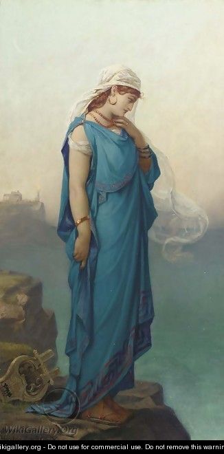 The poetess Sappho in contemplation - Louis Hector Leroux