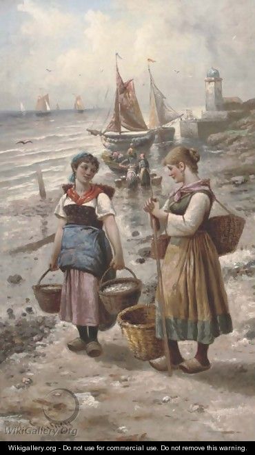 Fisherwives on the shore - L. Gartner