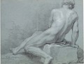 A seated nude, seen from behind - Louis the Younger Boullogne