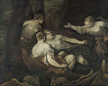 Diana and Callisto - en grisaille - Leandro Bassano