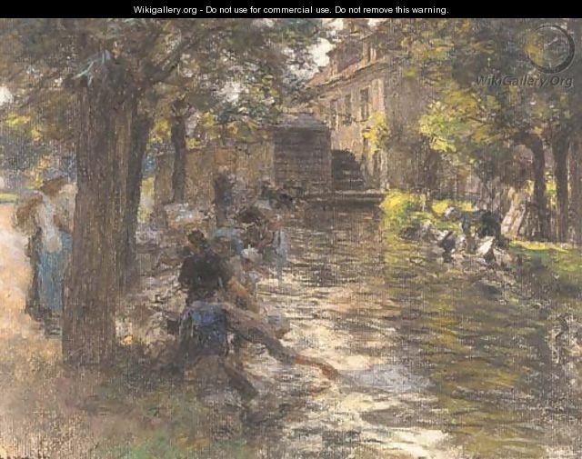 Washerwomen on the Banks of a River - Leon Augustin Lhermitte